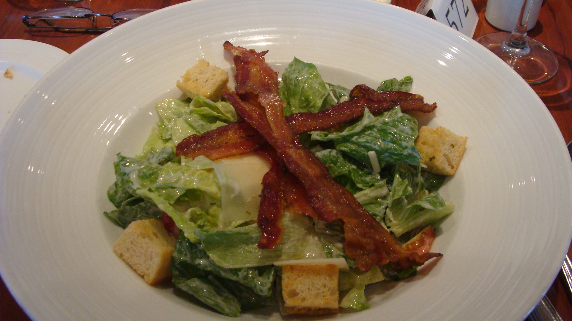 Caesar salad & jerked bacon