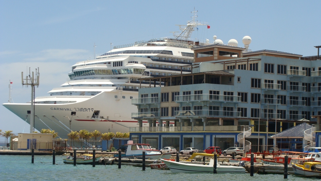 Carnival Liberty docked in Aruba