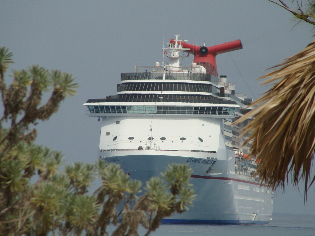 Carnival Miracle anchored offshore