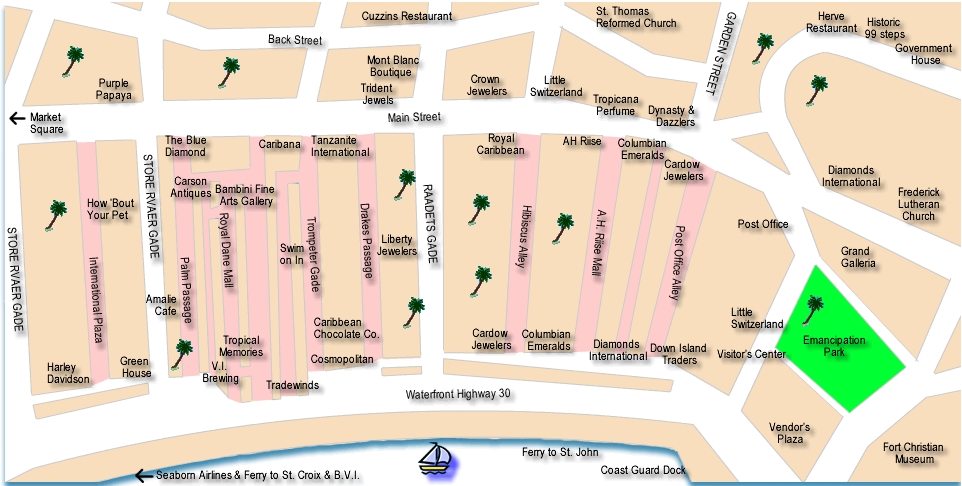 Charlotte Amalie Downtown Map