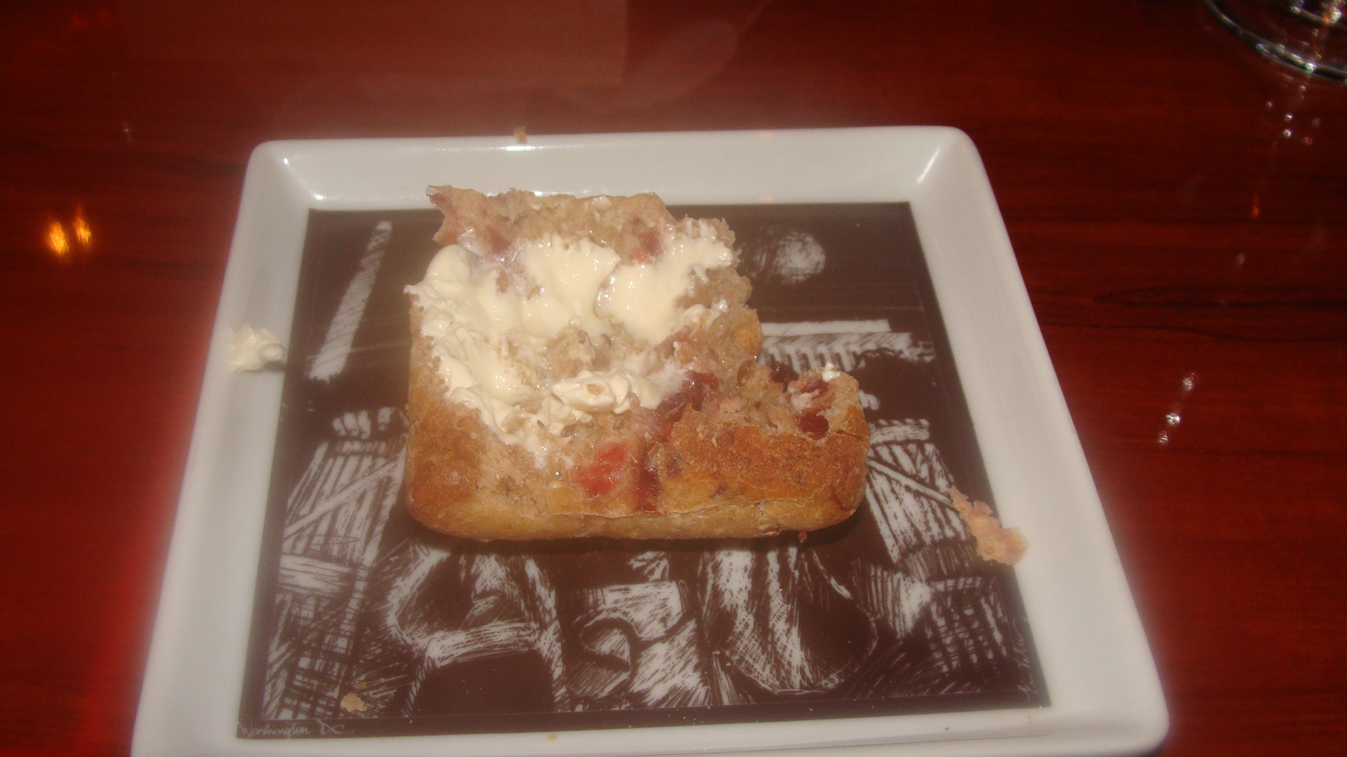 Cranberry nut bread at dinner