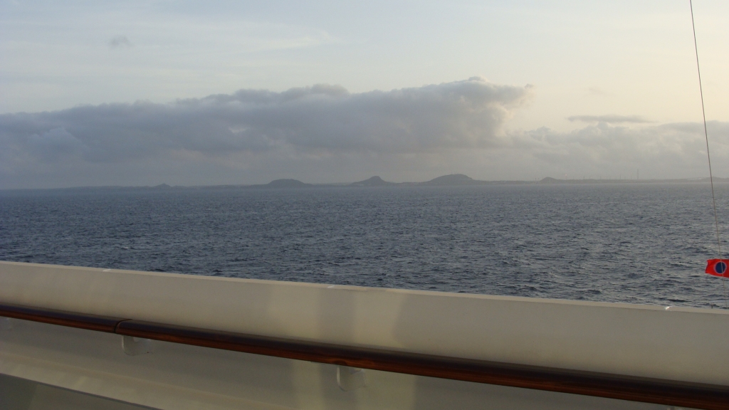 Curacao in the distance