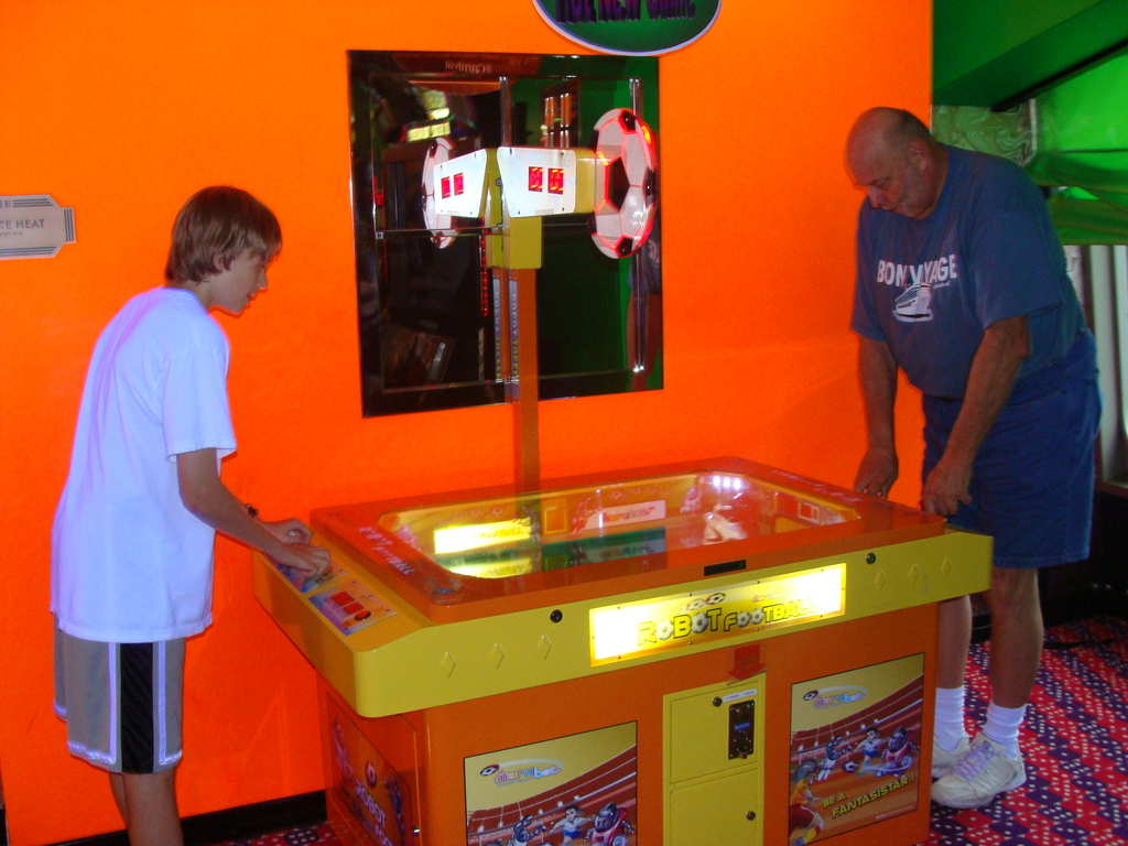 Dad & Ryan at Ultraviolet's Arcade