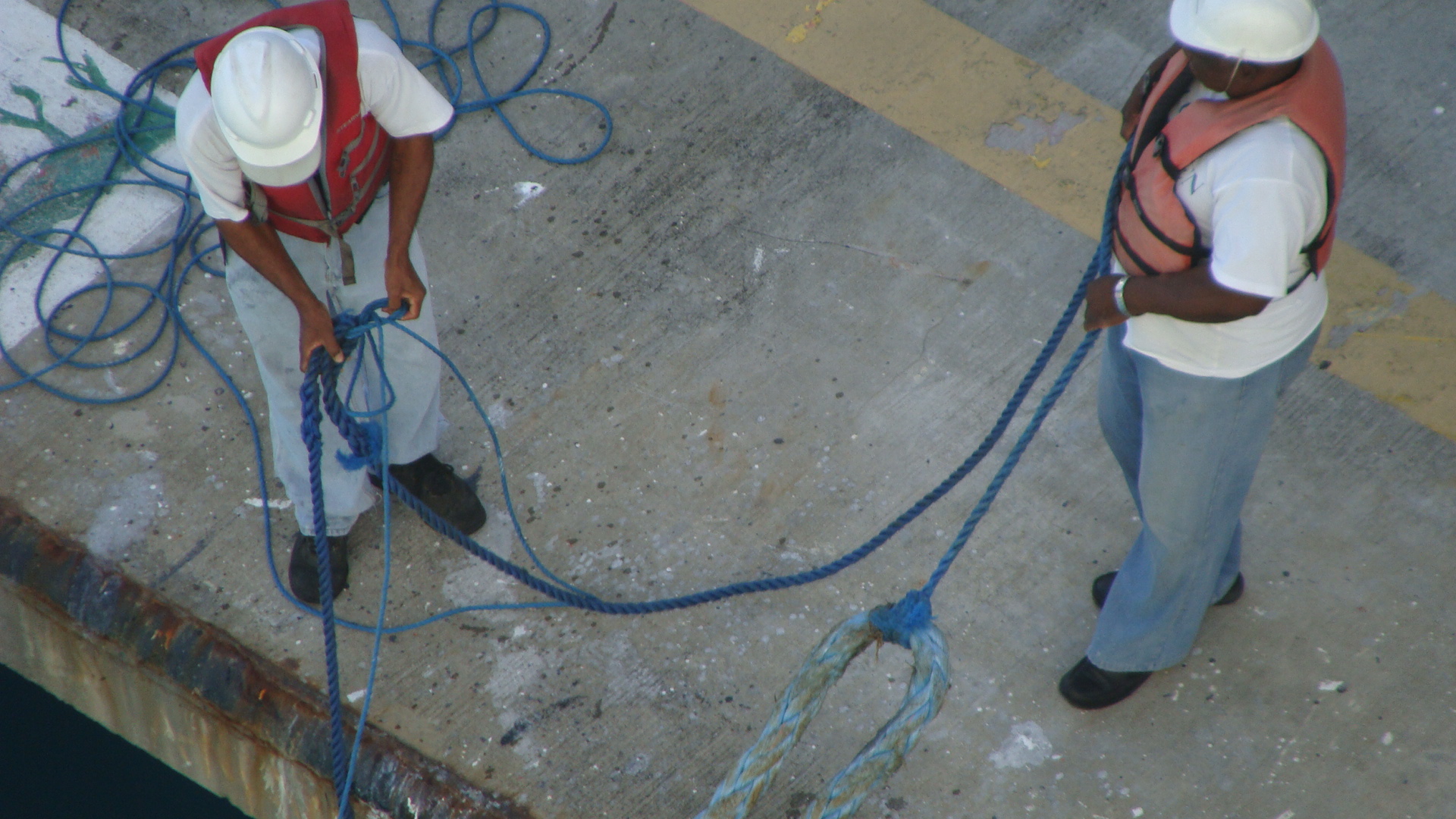 Dockworkers secure our lines