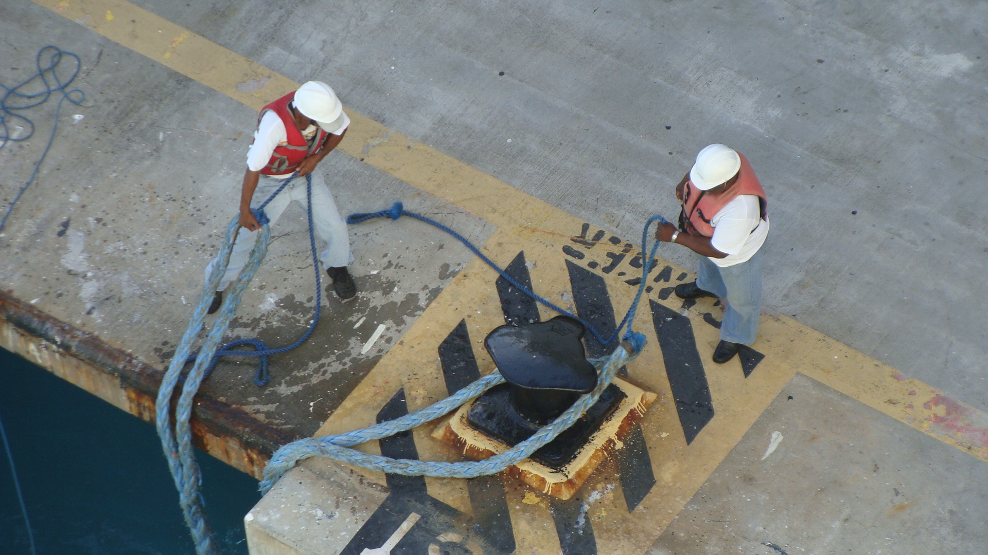 Dockworkers secure our lines