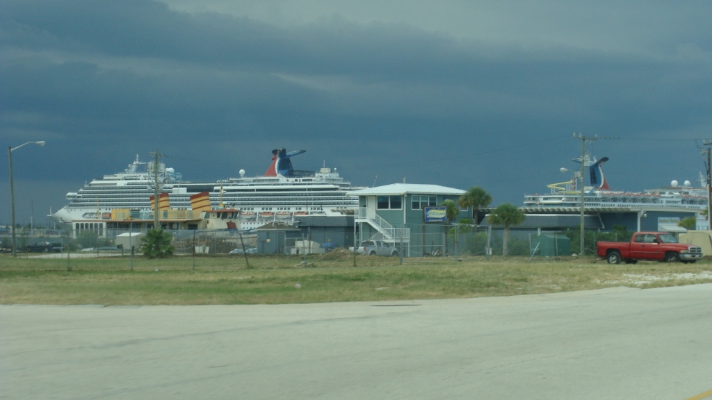 First view of ships in port