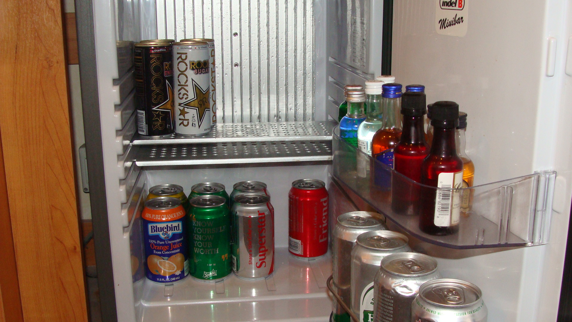 Fully stocked mini fridge