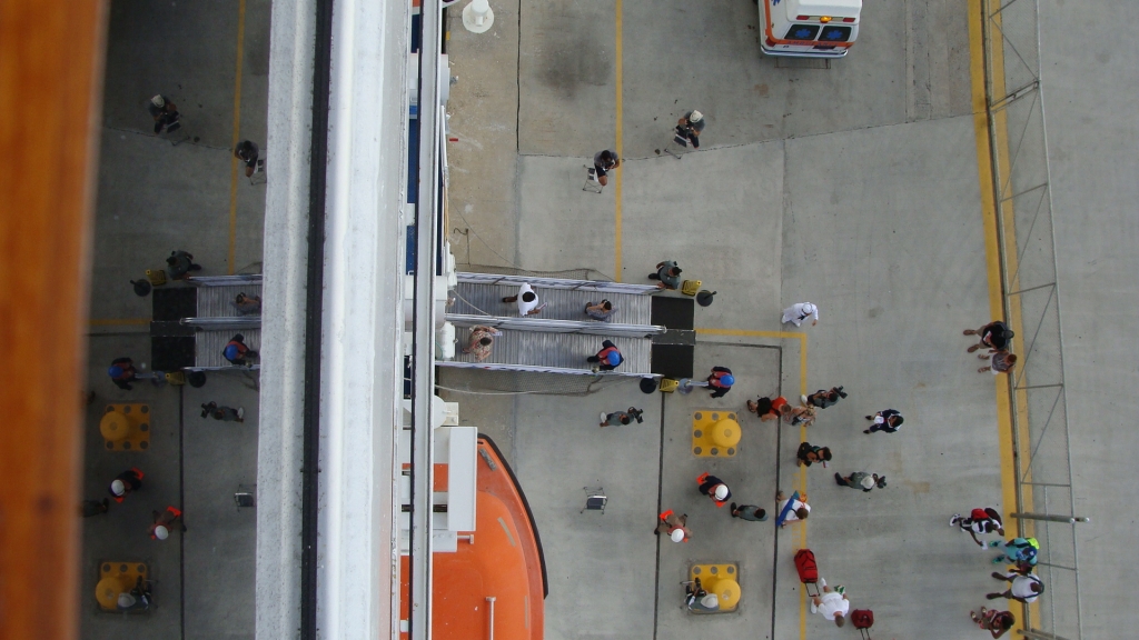 Gangway directly below