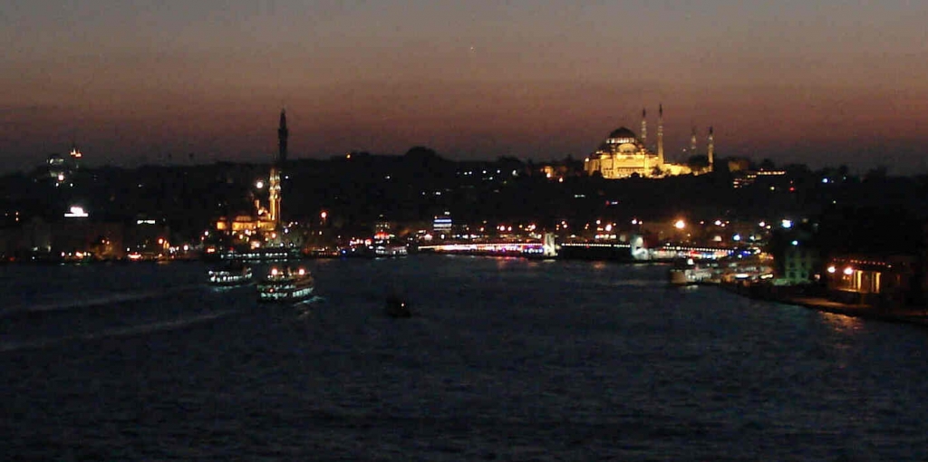 Istanbul skyline after sunset