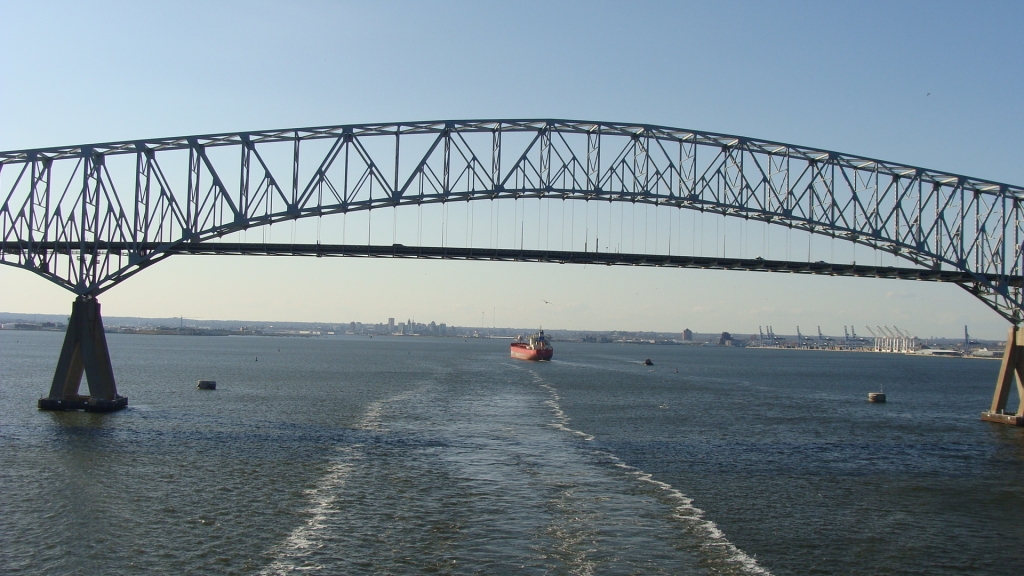 Leaving the Key Bridge behind