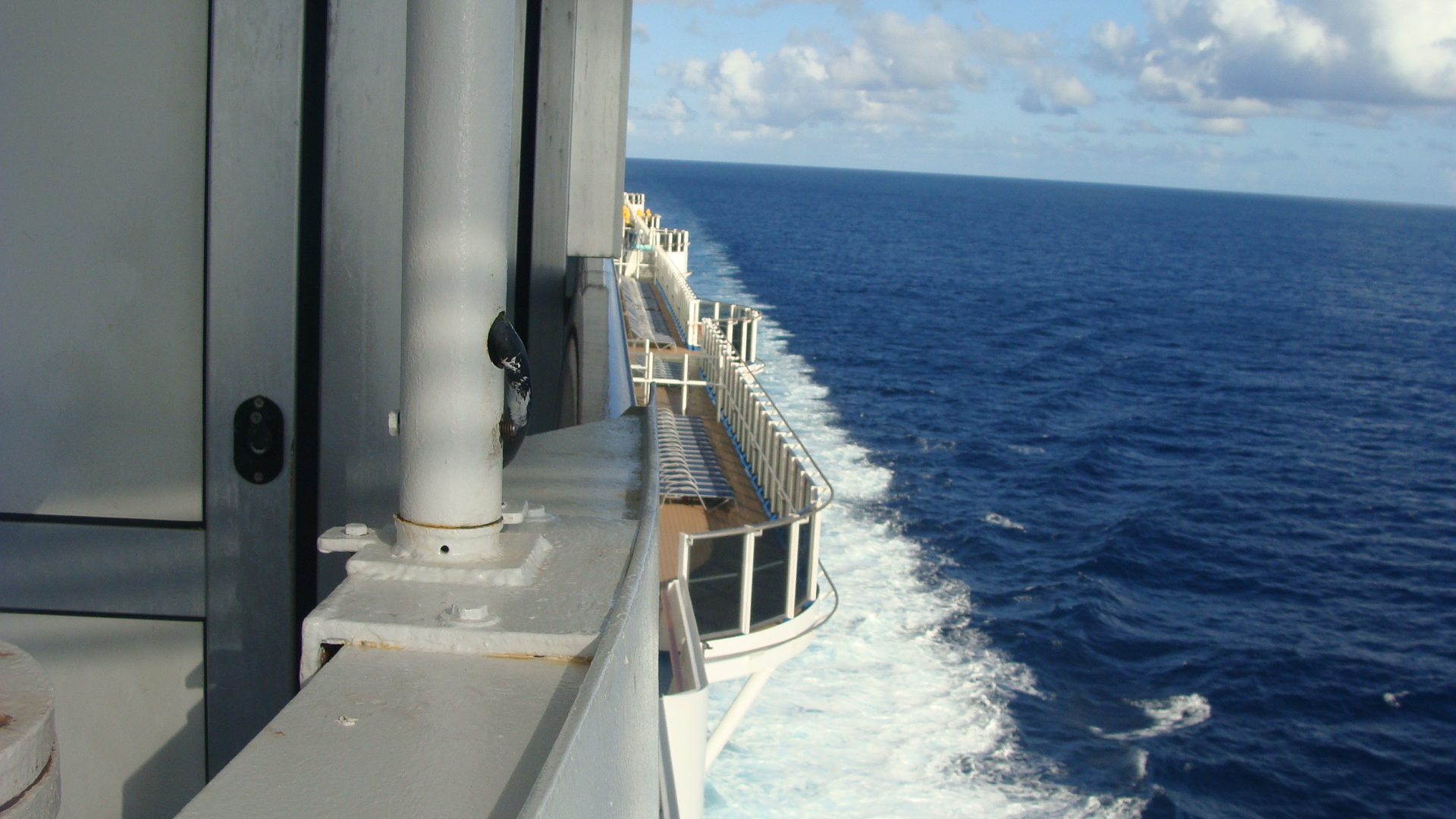 Looking aft