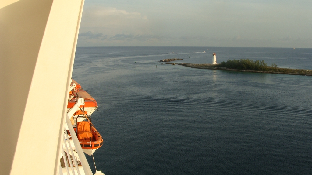 Looking back at the harbor entrance