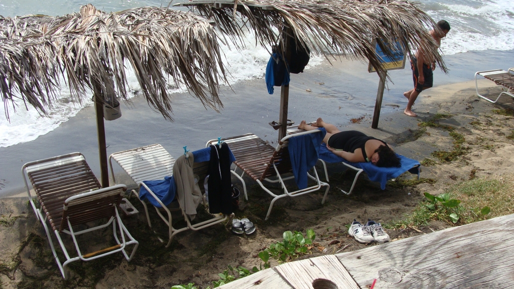 Looking down at our loungers