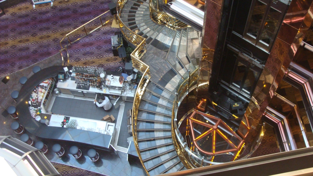 looking down at the Grand Spectrum Lobby Bar