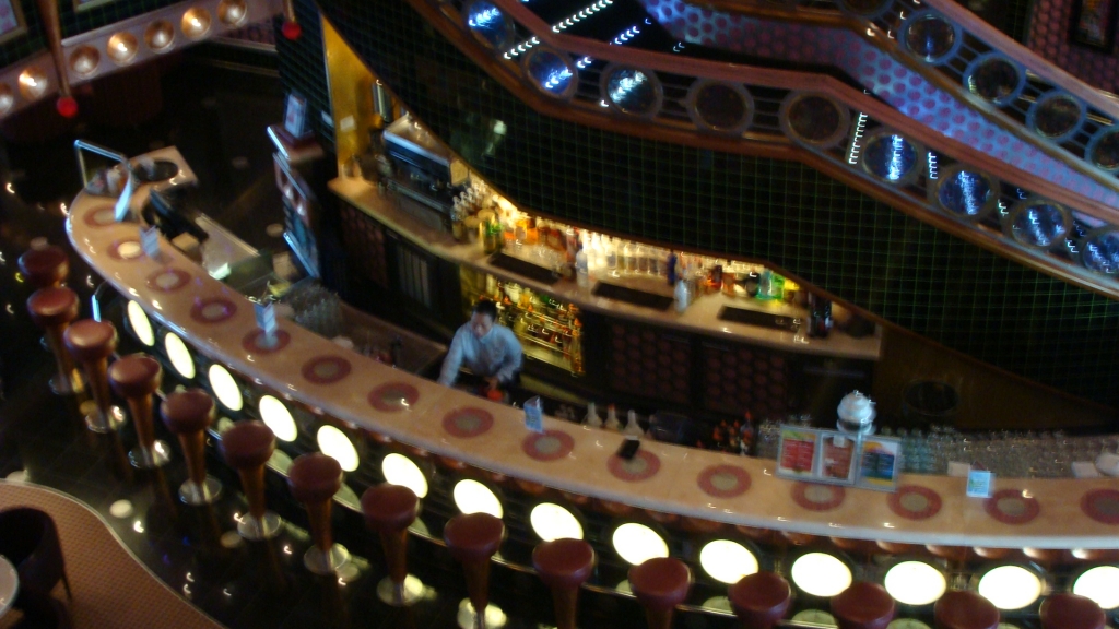 Looking down at the Lobby Bar