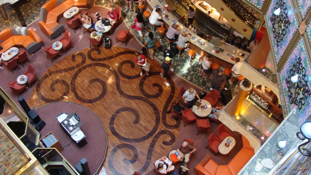 Looking down of the Flower Lobby and Bar