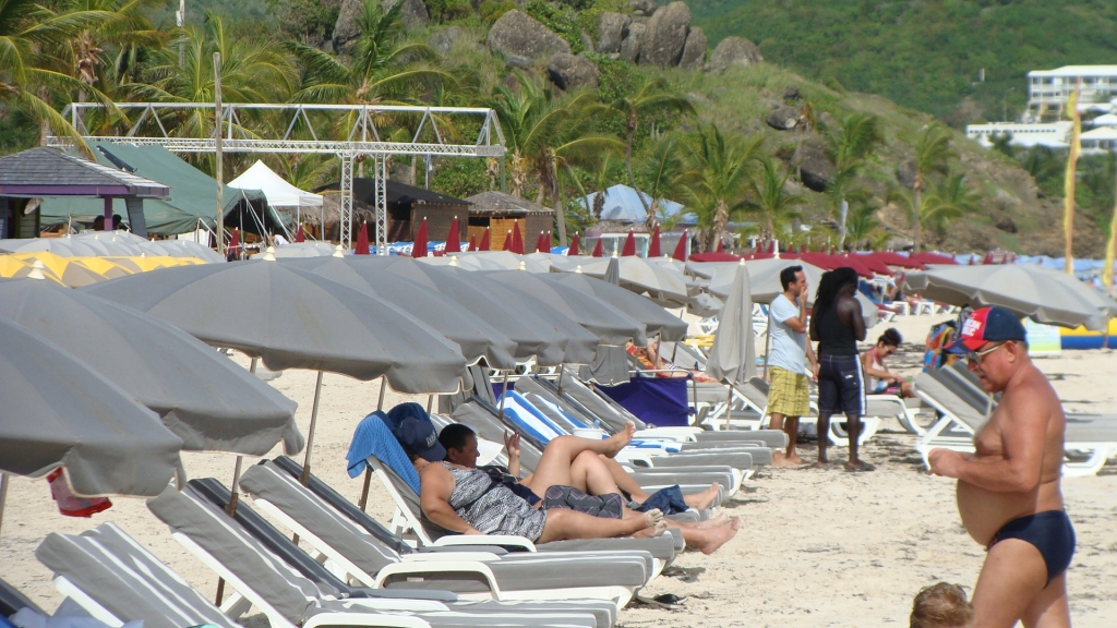 Looking down the beach