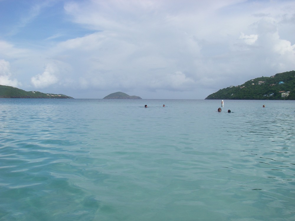 Looking out to sea from the shore of Magens Bay