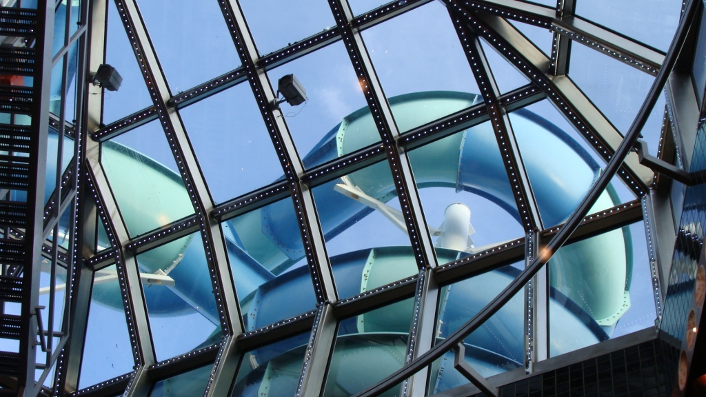 Looking up at the skylight