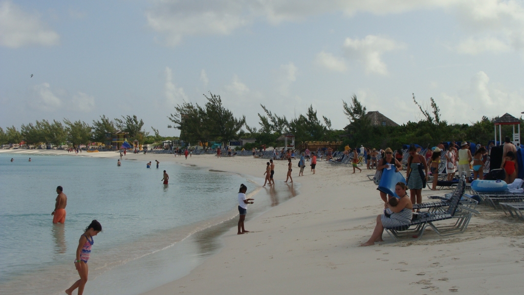 Looking up the beach