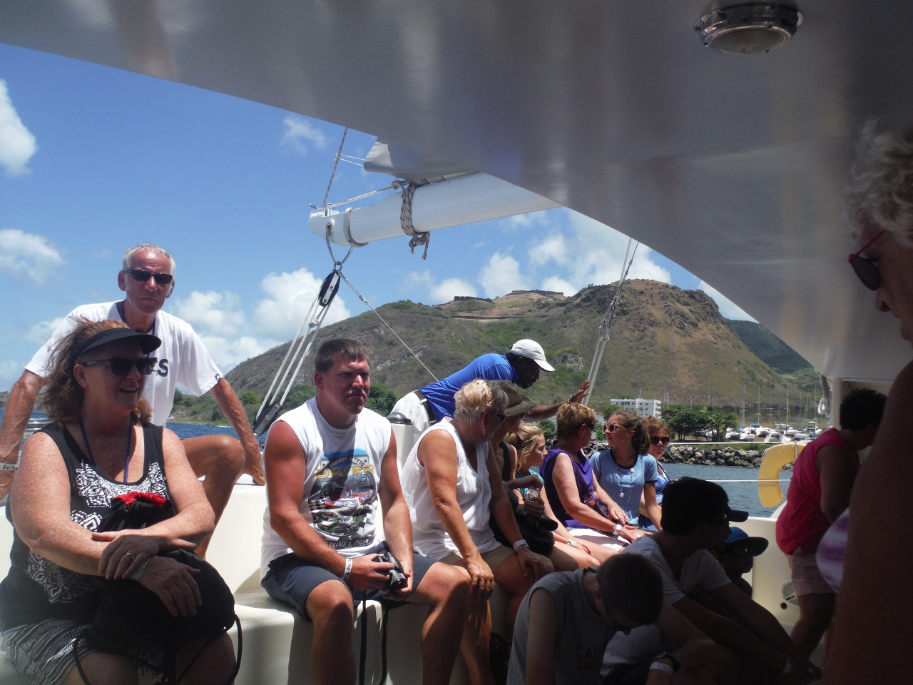 Onboard the catamaran