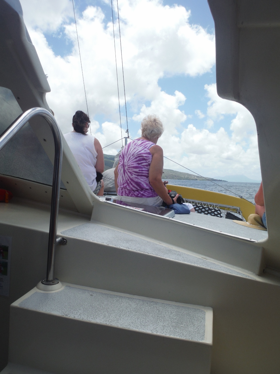 Onboard the catamaran