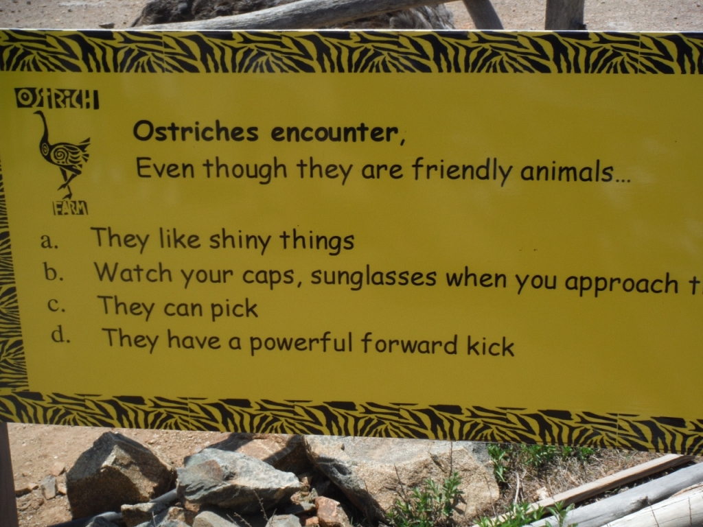 Ostrich encounter sign