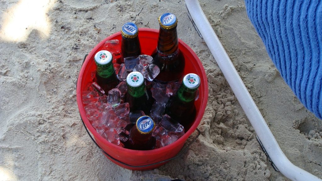 Our bucket of beer has arrived