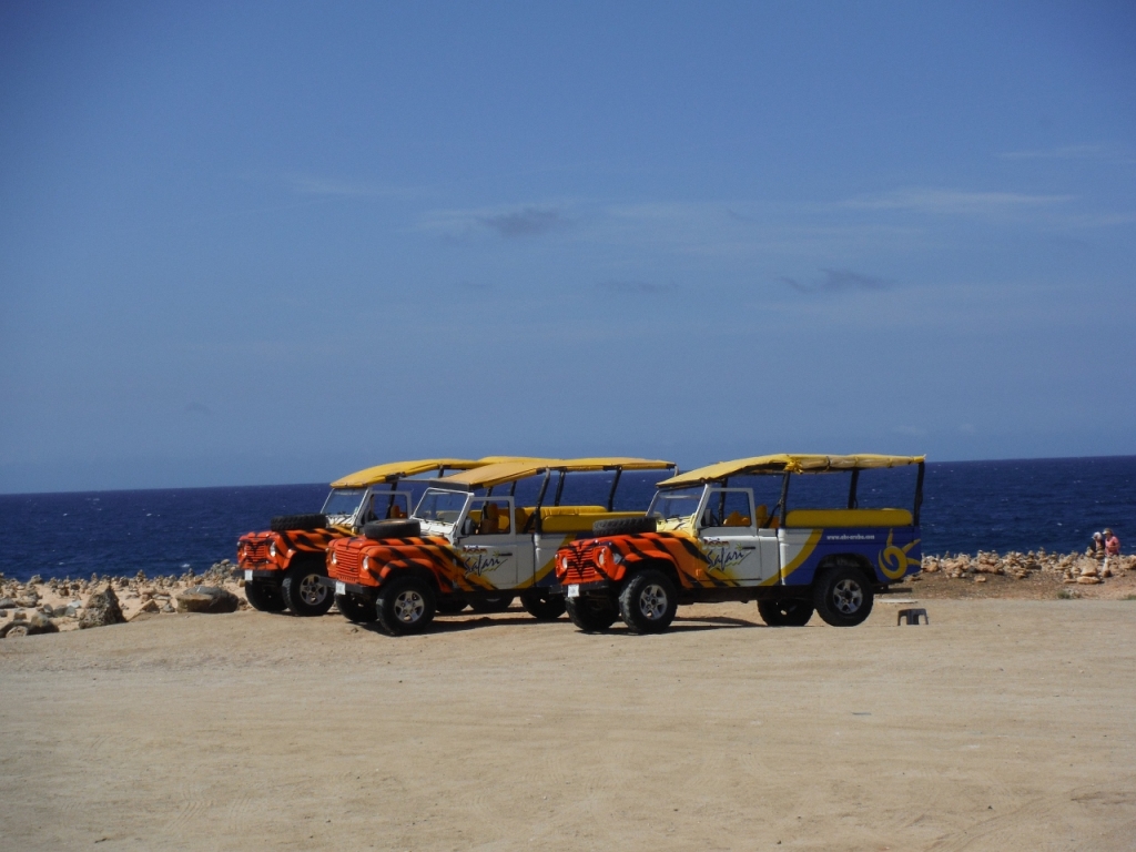 Our jeeps parked at Bushiribana