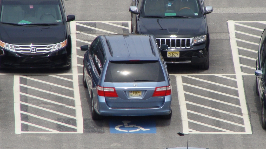 Our van in the parking lot