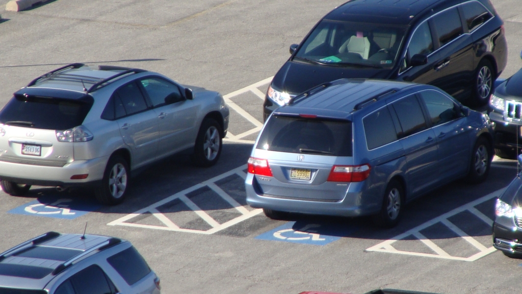 Our van in the parking lot