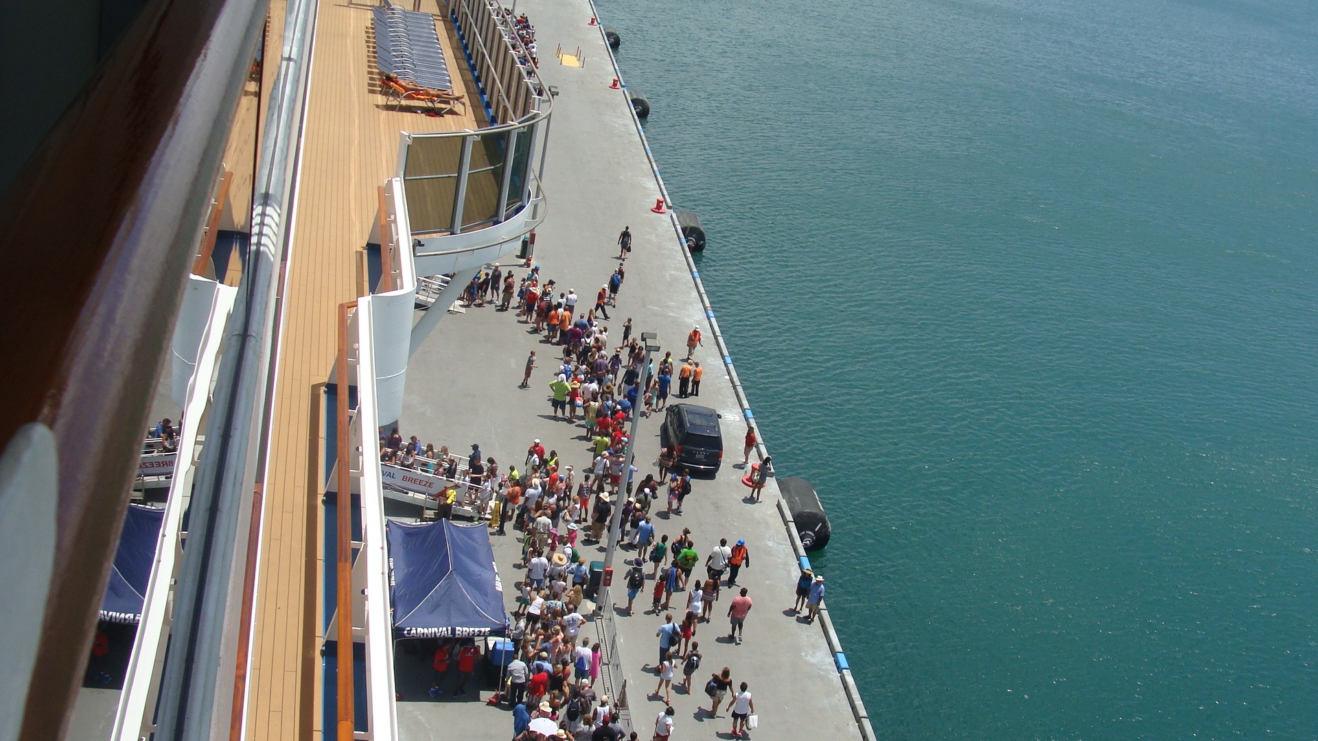 Passengers reboarding the ship