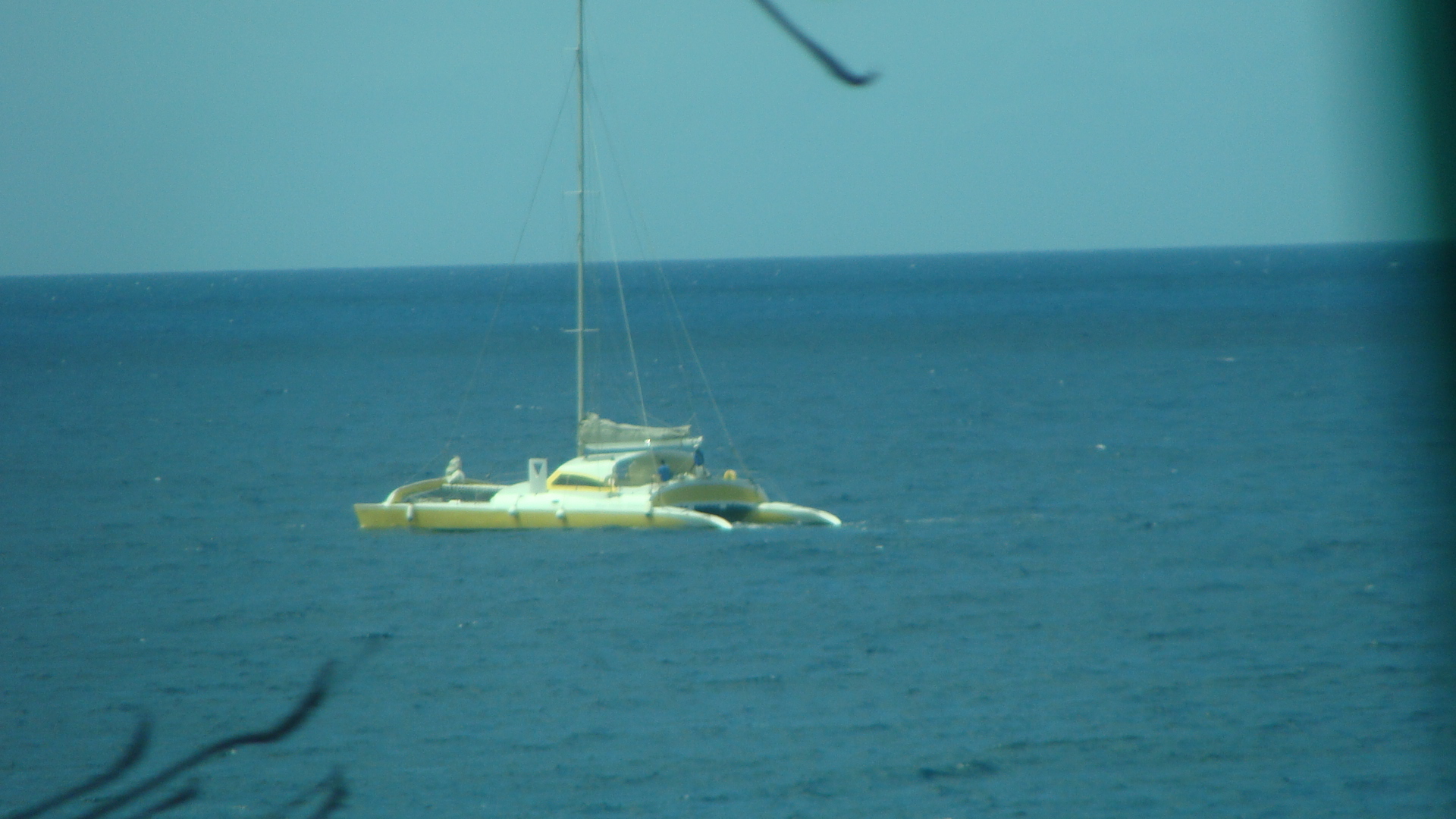 Patti catches our catamaran