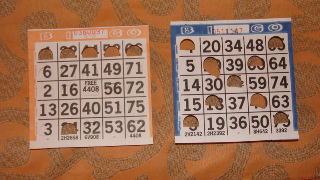 Patti's winning Bingo Cards