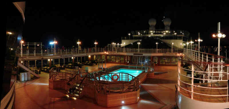 Pavilion Pool at night