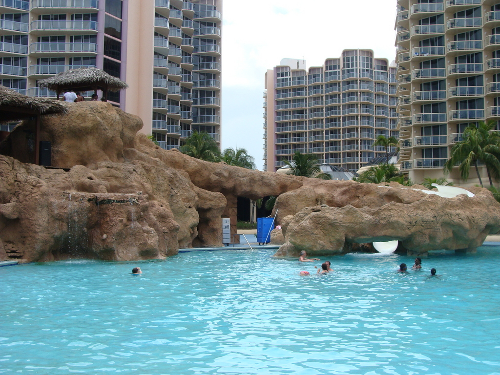 Pool and waterslide