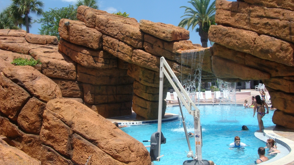 Radisson pool and waterfalls