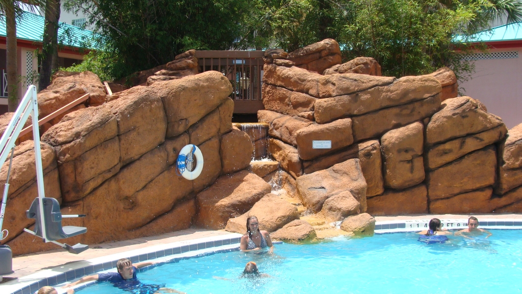 Radisson pool and waterfalls