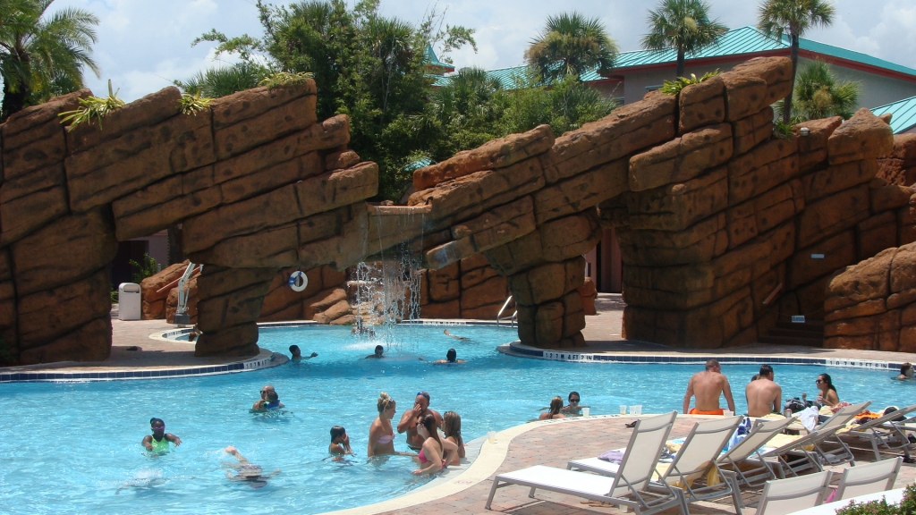 Radisson pool and waterfalls