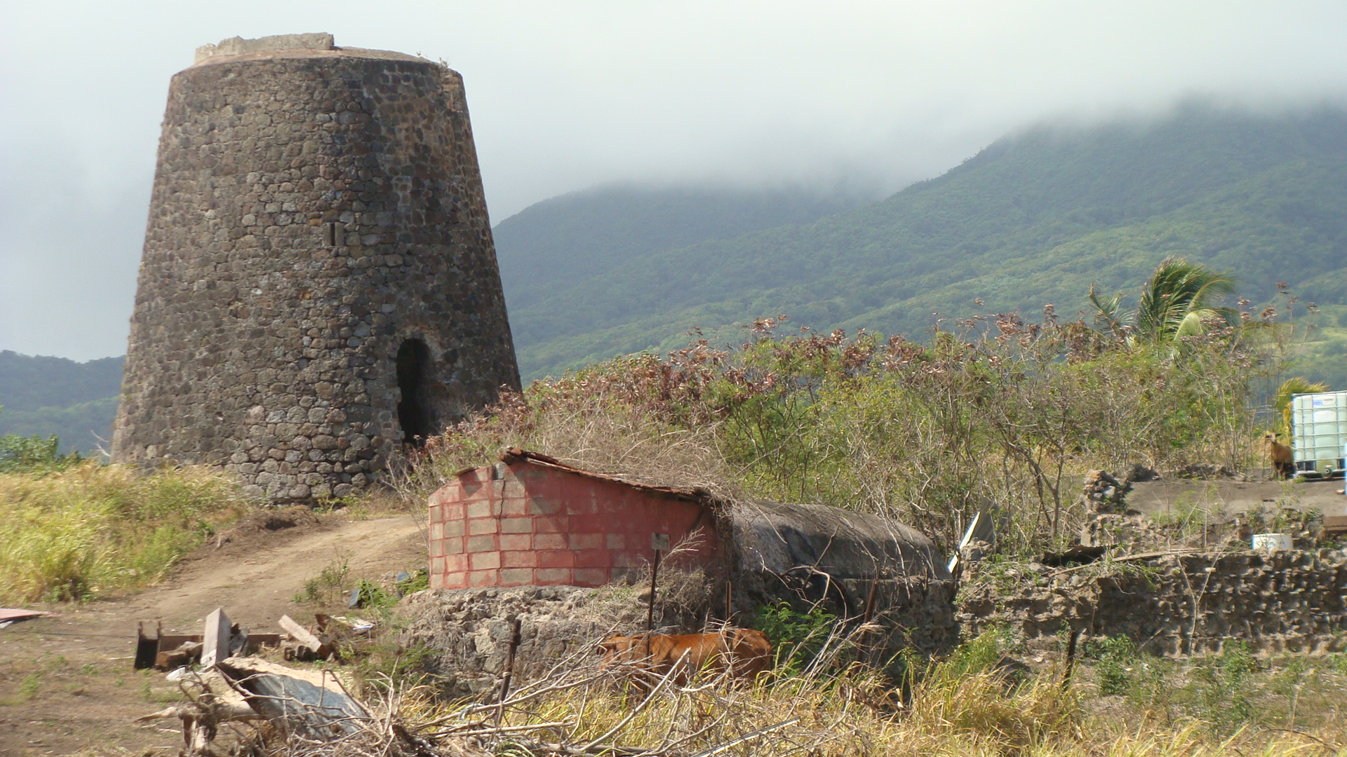 Remnants of windmill and oven