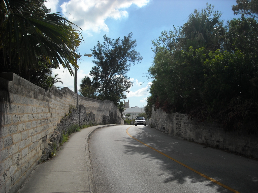 Road back to town - church in distance