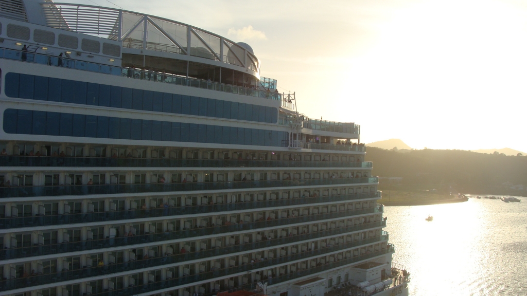 Royal Princess backs out of her berth