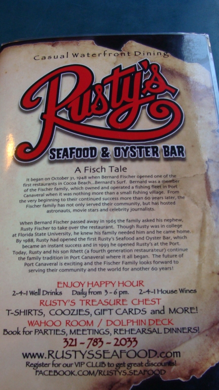 Rusty's Seafood & Oyster Bar sign