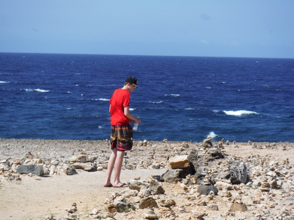 Ryan checks out the rock piles