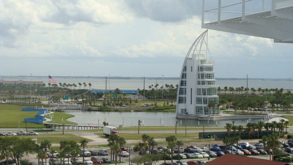 Sailing past the Exploration Tower