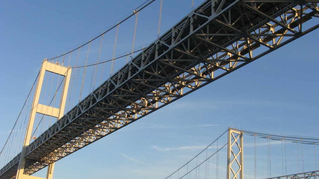 Sailing under the Chesapeake Bay Bridge