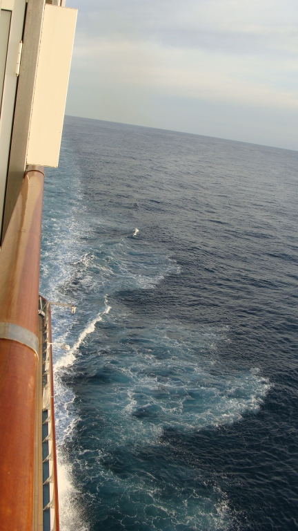 Smooth seas looking aft