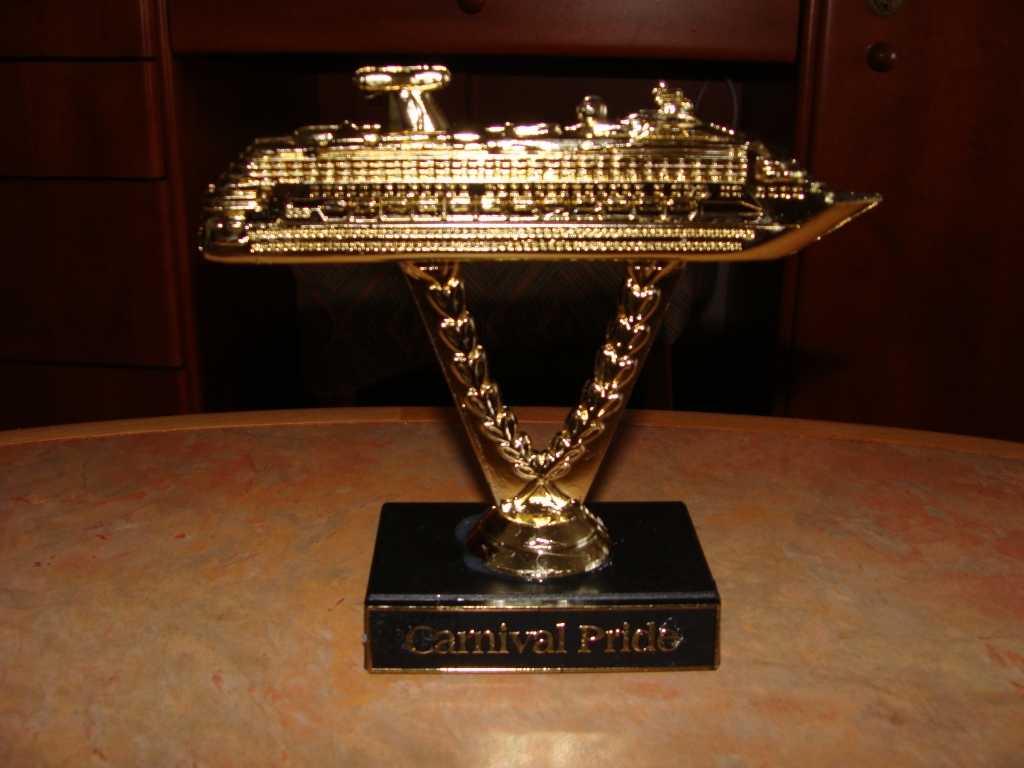 Solid Gold Plastic Ship on a Stick