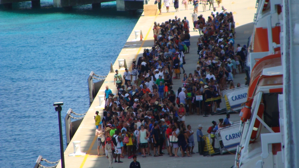 Still long lines to board