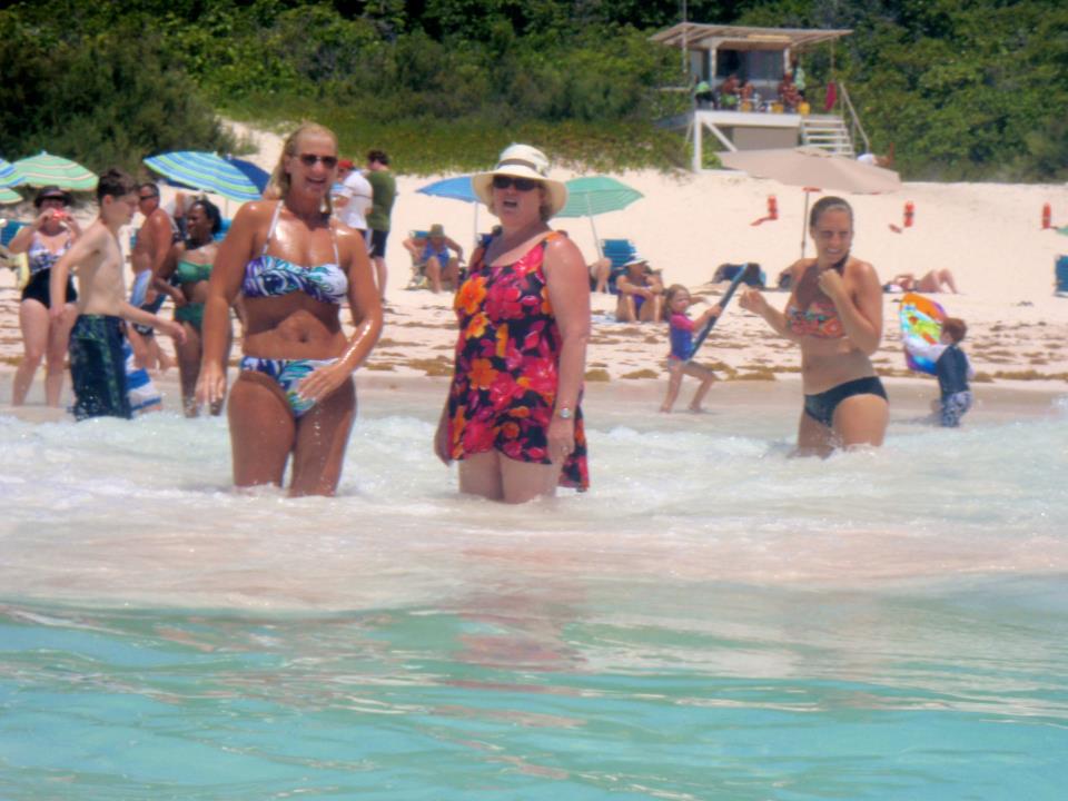 The girls get some wave action